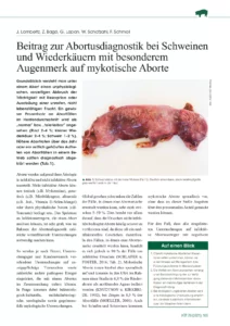 Beitrag zur Abortusdiagnostik bei Schweinen und Wiederkäuern mit besonderem Augenmerk auf mykotische Aborte