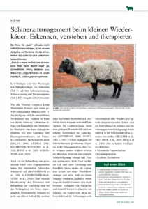 Schmerzmanagement beim kleinen Wiederkäuer: Erkennen, verstehen und therapieren