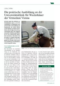 Die praktische Ausbildung an der Universitätsklinik für Wiederkäuer der Vetmeduni Vienna