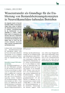 Wissenstransfer als Grundlage für die Etablierung von Bestandsbetreuungskonzepten in Neuweltkameliden-haltenden Betrieben