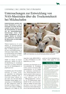 Untersuchungen zur Entwicklung von NAS-Mastitiden über die Trockenstehzeit bei Milchschafen