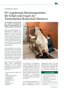 EU-zugelassene Besamungsstation für Schafe und Ziegen der Tierärztlichen Hochschule Hannover