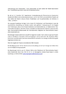Unterstützung einer Diplomandin / eines Diplomanden auf dem Gebiet der Wiederkäuermedizin bzw. Projektförderung auf dem Gebiet der Wiederkäuermedizin