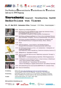 Tierschutz: Anspruch – Verantwortung – Realität Bedürfnisse von Tieren