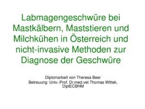 Vortrag: Nicht invasive Methoden zur Diagnose von Labmagengeschwüren