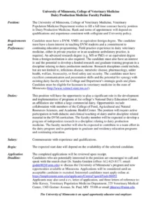 Dairy Production Medicine Faculty Position