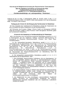 Verordnung der Delegiertenversammlung der Österreichischen Tierärztekammer