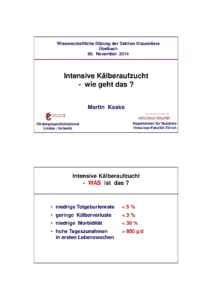 Vortrag: Intensive Kälberaufzucht – wie geht das?