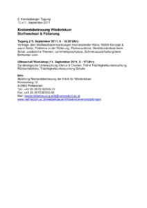 Bestandsbetreuung Wiederkäuer Stoffwechsel & Fütterung