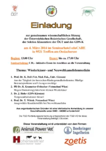 Einladung zur gemeinsamen wissenschaftlichen Sitzung