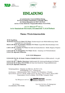 Einladung zur gemeinsamen wissenschaftlichen Sitzung