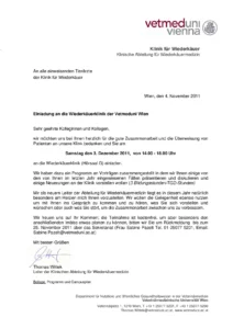 Einladung an die Wiederkäuerklinik der Vetmeduni Wien