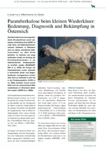 Paratuberkulose beim kleinen Wiederkäuer: Bedeutung, Diagnostik und Bekämpfung in Österreich