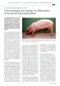 Untersuchungen zum Eintrag von Salmonellen in bayerische Schweinebestände
